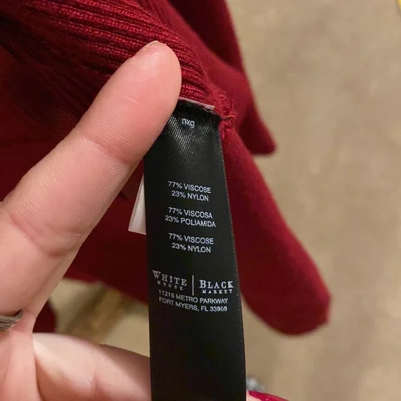 WHBM Burgundy Open Front Cardigan, Size XS - Picture 7 of 8